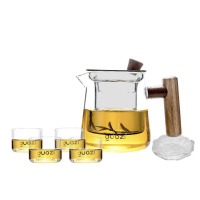 果兹茶具套装透明高硼硅玻璃帯过滤加厚耐高温东篱GZ-S67