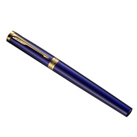 派克钢笔高端商务办公签字笔黄铜材质笔身精英系列精致蓝金夹墨水笔