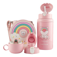 杯具熊保温杯580ml大容量带吸管暖心彩虹RT105-580