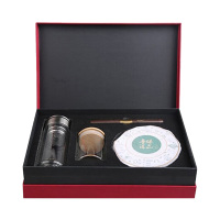 果兹茶具套装保温杯茶罐普洱茶黑檀木茶刀组合臻品茶礼盒GZ-S66