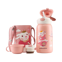 杯具熊保温杯600ml食品级带吸管兔飞飞TQGJ001-600