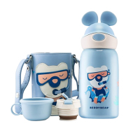 杯具熊保温杯600ml食品级带吸管熊游游TQGJ002-600