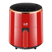 山本空气炸锅5L不沾涂层智能大容量多功能无油烟红色6926TS
