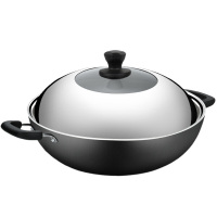 炊大皇炒锅40cm无涂层更耐用耐磨不易生锈厚底薄壁C40D2