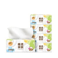 清风抽纸质感柔厚精致压花原生木浆棉柔系列4层80抽*30包