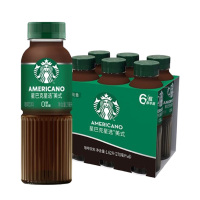 星巴克美式咖啡星选即饮咖啡0糖0脂瓶装270ml*6瓶