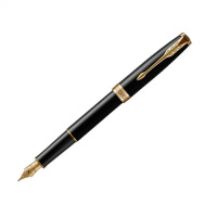 派克钢笔书写顺滑流畅握感舒适高端精致卓尔纯黑雅致金夹墨水笔