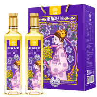 宫粮亚麻籽油一级冷榨原料新鲜常温烹饪煲汤调味做凉菜500ml*2瓶