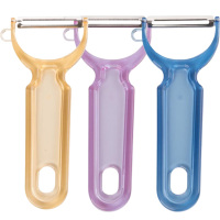 茶花果皮刀不锈钢透明削皮刀水果削皮器2220(随机颜色)