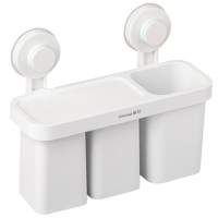 茶花牙刷架免打孔毛巾浴室置物架厕所挂件强力无痕255012