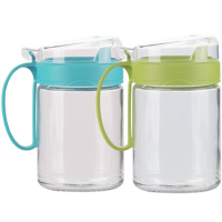 茶花油壶450ml银离子抗菌防漏玻璃油壶不挂油6002(随机颜色)