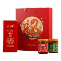 大三湘有机山茶籽油浓香压榨冷提+茶油剁辣椒+茶油外婆菜礼盒装1l+248g+230g