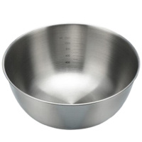 茶花沙拉碗19cm食品级不锈钢碗内带刻度拉丝工艺015022