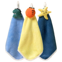 茶花手巾珊瑚绒加厚吸水可悬挂立体造型小方巾227001(随机颜色)