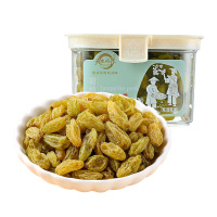 天生好果绿葡萄干翻盖方罐低温烘焙解馋休闲零食200克