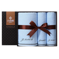 洁丽雅毛巾全棉简约洗脸巾A类抗菌亲肤透气礼盒7254/7253(随机颜色)