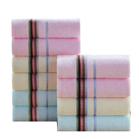 洁丽雅毛巾10条纯棉5A级抗菌缎档螺旋柔软舒适6638(随机颜色)