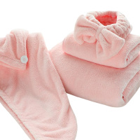 洁丽雅毛巾浴巾干发帽束发带藕粉吸水裹巾速干w0499