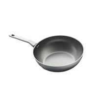 三禾煎锅24cm平底煎炒锅陶瓷不粘锅无氟涂层黛青蓝LJ24U4