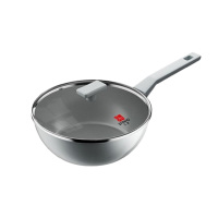 三禾炒锅24cm平底煎炒锅陶瓷不粘锅无氟涂层黛青蓝LC24U4