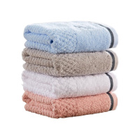 洁丽雅方巾纯棉强吸水绣花简约素雅碎格7256A(颜色随机)