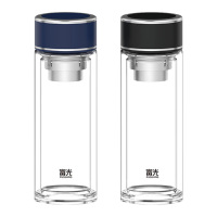 富光玻璃杯358ml铭致双层G2361-SH-358(颜色随机)