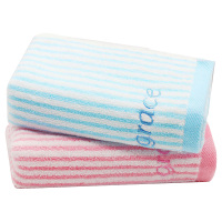 洁丽雅毛巾新疆棉抗菌半无捻绣花舒适W0120(颜色随机)