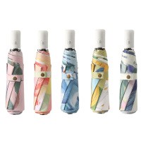 美度雨伞55cm*8k油画系列自动三折M3038(颜色随机)