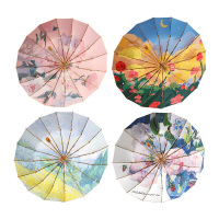 美度雨伞50cm*6K三折金胶数码印M3162(颜色随机)