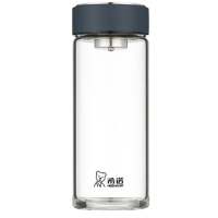 希诺玻璃杯410ml单层莲花滤网XN-1202灰色