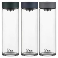 希诺玻璃杯350ml单层莲花滤网XN-6087(颜色随机)