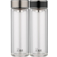 希诺玻璃杯320ml单层莲花滤网XN-1051(颜色随机)