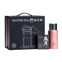 白大师福鼎白茶寿眉100g袋泡茶mini粉色钛杯290ml礼盒装
