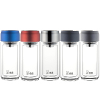 希诺玻璃杯255ml双层莲花滤网XN-6770(颜色随机)