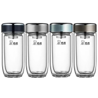 希诺玻璃杯250ml时尚便携密封防漏抗菌XN-1916(颜色随机)