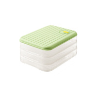 炊大皇饺子盒三层一盖底部不粘纹路饺子不粘不烂抹茶绿JZH11TW