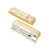 炊大皇餐具两件套筷子勺子便携懒小熊BXK01LXX(颜色随机)