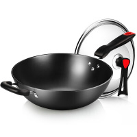 炊大皇炒锅34cm耐磨耐用久用不易穿孔厚底薄壁可立锅盖C34D2