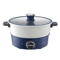 摩飞电火锅4L多功能鸳鸯锅料理锅鸳鸯锅电热锅轻奢蓝MR9090