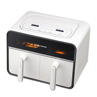 摩飞空气炸锅8L多功能可视双炸篮空气炸烤箱富士白MR8100