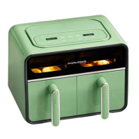 摩飞空气炸锅8L多功能可视双炸篮空气炸烤箱薄荷绿MR8100