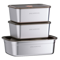 迈卡罗保鲜盒3件套密封防漏保鲜加厚不锈钢材质MC-S3031