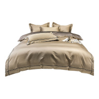 恒源祥床品四件套简约撞色舒适亲肤柔软细腻做工米驼1DB21313