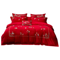 恒源祥床品四件套精美绣花舒适亲肤百子闹喜1DA23624-1