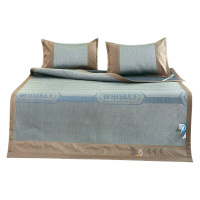 恒源祥凉席三件套温和沁凉透气亲肤加密柔韧字母蓝1DLX152