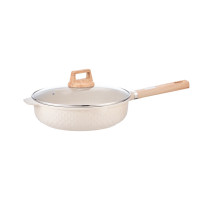 朗赫炒锅28cm轻量锅体复合锅底导热快仿木纹手柄LH-CG20