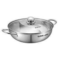 苏泊尔火锅28cm加厚复底鸳鸯304不锈钢ET28BS02