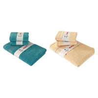 恒源祥浴巾三件套柔软透气亲肤简金1DBMJ2021-1(颜色随机)