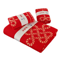 恒源祥浴巾三件套柔软透气柔韧亲肤舒适事事如意1DBMJ2039