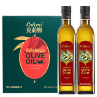 克莉娜橄榄油物理冷榨特级初榨进口凉拌礼盒装500ml*2瓶